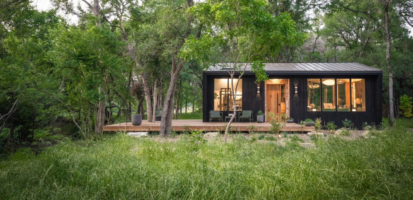 A quiet writing studio among trees